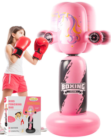 VCOLAN Punching Bag for Kids,63inch Kid Punching Bag,New Upgraded 360Rotating Inflatable Boxing Bag Toy Christmas Birthday Gift 