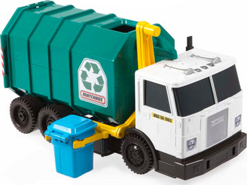 Matchbox Cars, Large-Scale, 15-in Toy Recycling Truck with Garbage Bin, Lights and Sounds