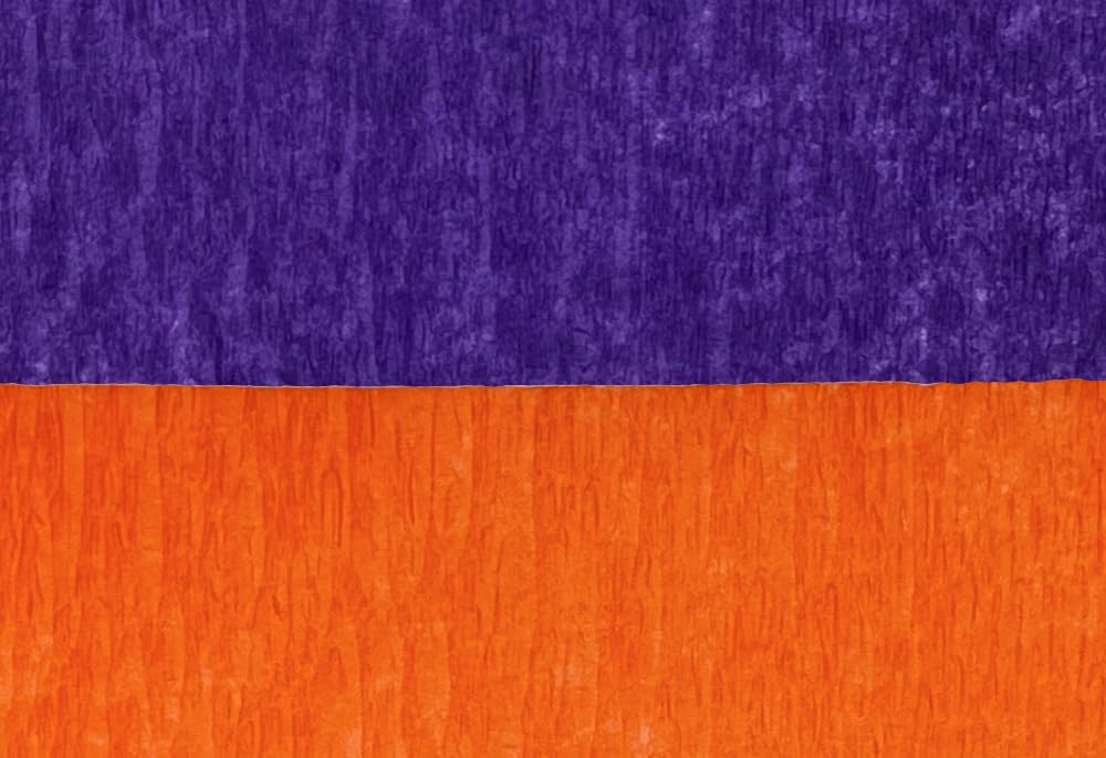 Purple and Orange Crepe Paper Streamers (2 Rolls Each), Made in USA