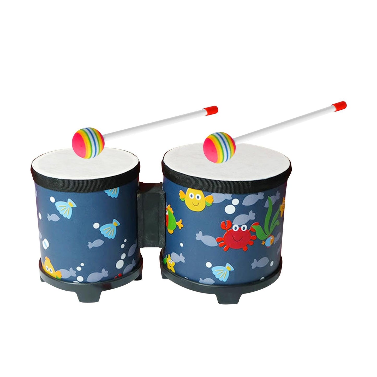 Atorse 5 And 6 Bongo Drum Set With Wood Drumsticks For Girls Boys Birthday Gift Sea