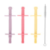 Nuby Sensory Silicone Tube Teethers - (3 Pack) Textured Infant and Baby Teether Toys - 3+ Months - Purple, Pink, and Yellow