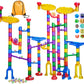 Meland Marble Run - 132Pcs Marble Maze Game Building Toy For Kid, Marble Track Race Set & Stem Learning Toys For Boy Girl Age 3 4 5 6 7 8 9+ (102 Translucent Marbulous Pcs & 30 Glass Marbles)
