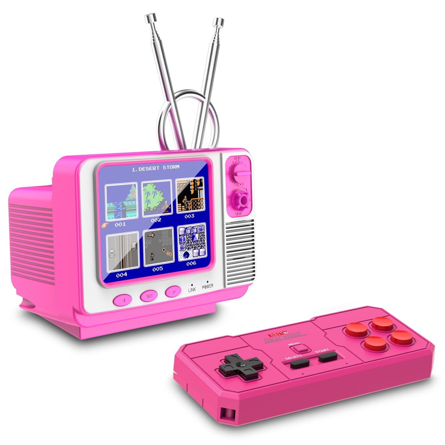 Easegmer Retro Handheld Game Console With 168 Classic Games, Mini Tv Style, 3.0'' Screen, Av Output, 2 Player Support, Rechargea