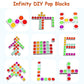 24 Pcs Fidget Blocks, Push Silicone Popper Fidget Sensory Toy, Infinity Diy Pop Building Blocks, Great Tool For Classroom (White