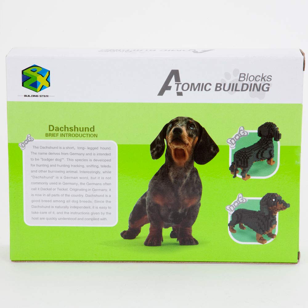 Bits And Pieces - Dachshund 3-D Block Puzzle - Dog Breed Building Blocks - 898 Piece Construction Model Set