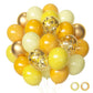 Yellow Gold Confetti Party Balloons, 50Pcs12 Inch Mustard Yellow Balloons Light Yellow Gold Latex Balloons For Birthday Wedding