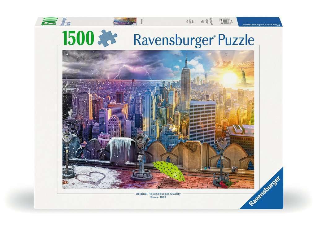 Ravensburger Seasons Of New York 1500 Piece Jigsaw Puzzle For Adults - 12000698 - Handcrafted Tooling, Made In Germany, Every Piece Fits Together Perfectly