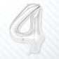 Flyloons 4 number Foil Balloon Silver 16 inch Size For Kids Boys Girls Birthday Decoration Items 4th Year Balloons Set Four