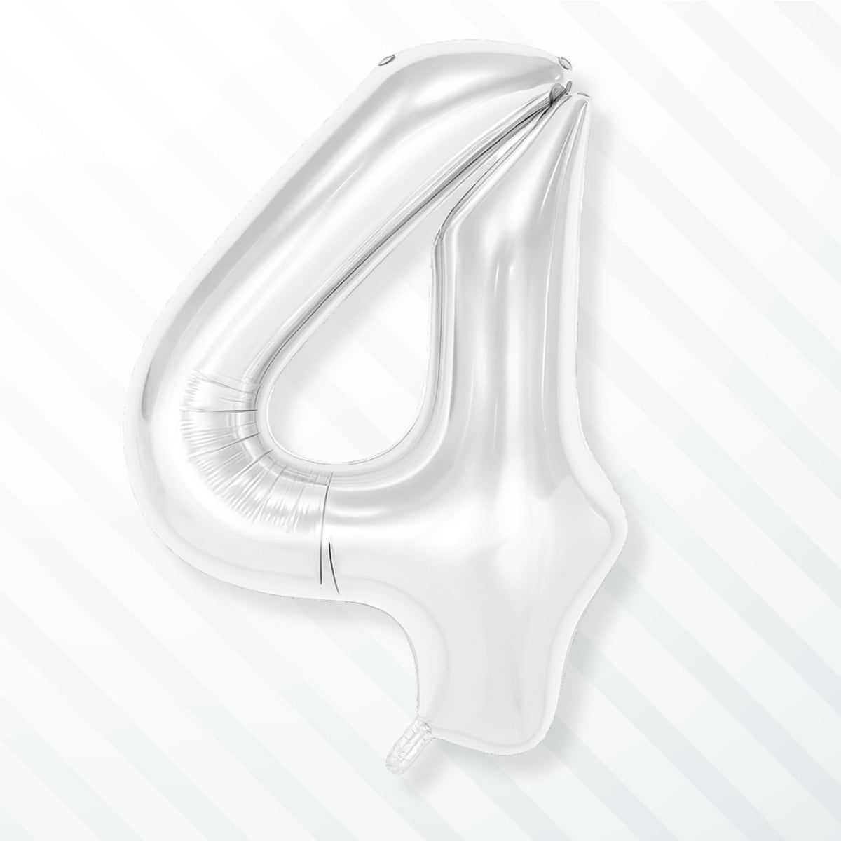 Flyloons 4 number Foil Balloon Silver 16 inch Size For Kids Boys Girls Birthday Decoration Items 4th Year Balloons Set Four