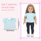 AugFrog 5 Pcs Doll T-Shirts - Summer Outfit for 18 Inch Dolls, Short Sleeved Classical Tee (Blue)