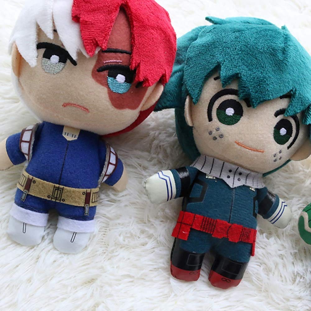 Groydbna MHA Anime Plushie Cute Plushie Hero Cosplay Plushies Plush Toy Stuffed Keychain Doll, 5.9'' Red, One Size