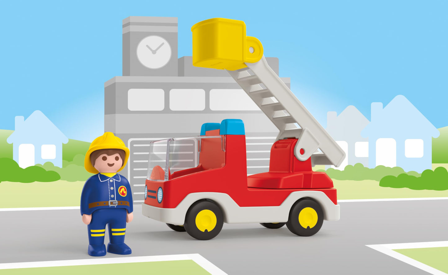 Playmobil Junior Fire Truck Ladder Unit - Multicolor Plastic Model 71683