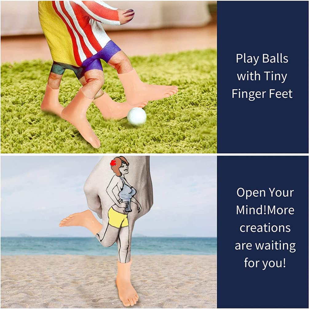 Operitacx Finger Feet Puppet Tiny Feet 6 Pairs Finger Shoes Feet Shoes Funny Realistic Left And Right Small Feet For Fun Little
