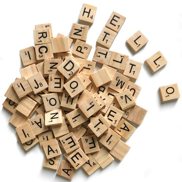 Qmet 500 Wood Letter Tiles,Scrabble Letters For Crafts - Diy Wood Gift Decoration - Making Alphabet Coasters And Scrabble Crossword Game