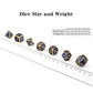 Dndnd Heavy Polyhedral Metal Dice Set With Metal Box, 7-Die Shiny Blue Surface With Golden Number For Rpg,Dungeons And Dragons,P