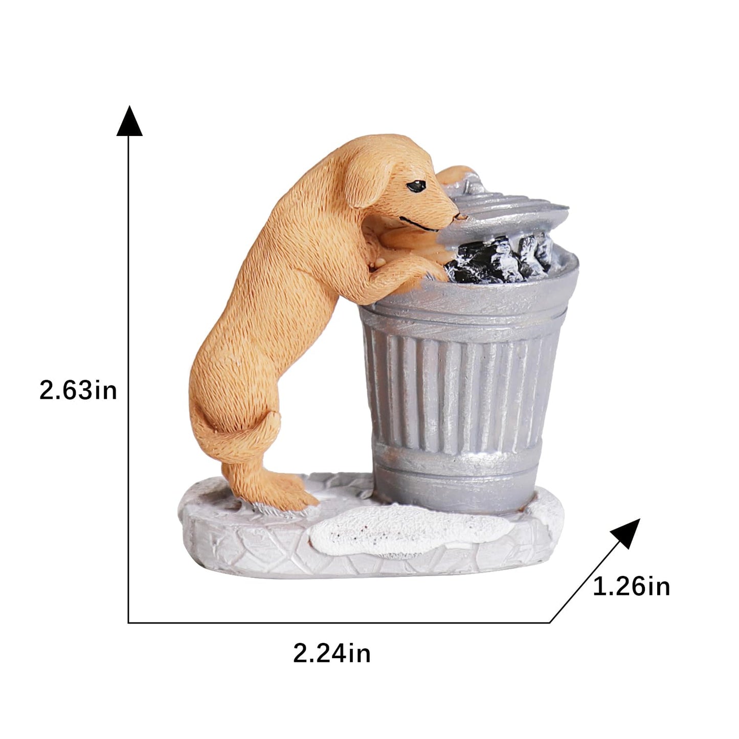 Christmas Village Accessories Ornaments Resin Christmas Village Sets Decoration For Xmas Festival Holiday (Dog Trash Can)