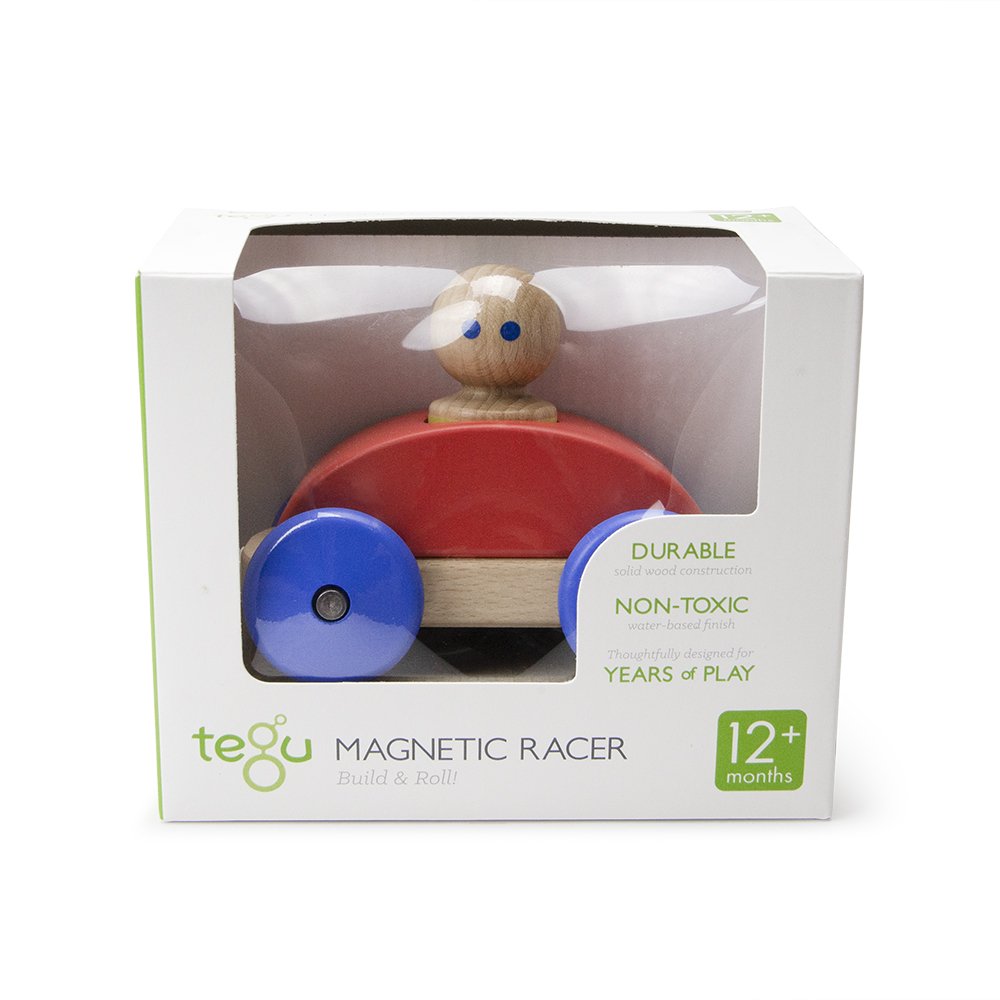 3 Piece Tegu Magnetic Racer Building Block Set, Poppy Big Top