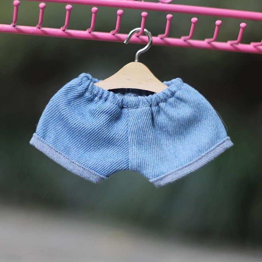 Niannyyhouse 8In(20Cm) Plush Doll Clothes Hoodies With Pocket Jeans Doll Dressup (Pink)