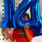 Jumbo Mylar Navy Blue 4 Number Balloon 40 Inch, Big Number 4 Balloons Birthday Decorations, 4Th Four 4 14 40 44 64 Year Old Birt