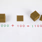 Adena Montessori Golden Beads Bank Game - Medium Acrylic Math Toy, Gold/Brown