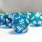 10PCs D20 Polyhedral Dice Set 22mm for DND RPG MTG Dungeons and Dragons Dice (Blue + Cyan)