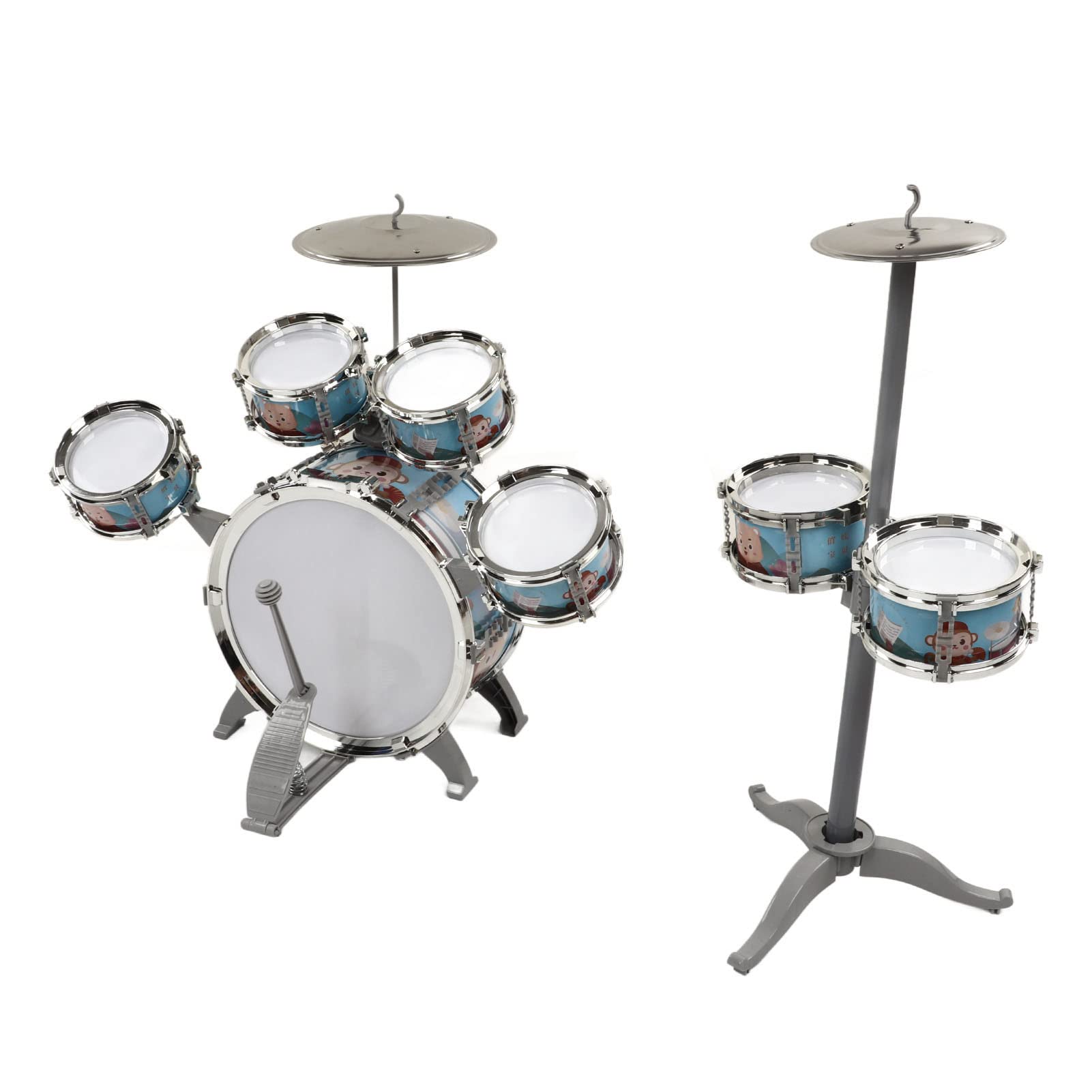 Worem Uniform Vibration Loud Sound ChildrenS Jazz Drum Set With 7 Batteries, Stool, Ages 3+