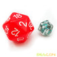 Bescon Jumbo Glowing D20 38MM, Big Size 20 Sides Dice Red Glow in Dark, Big 20 Faces Cube 1.5 inch