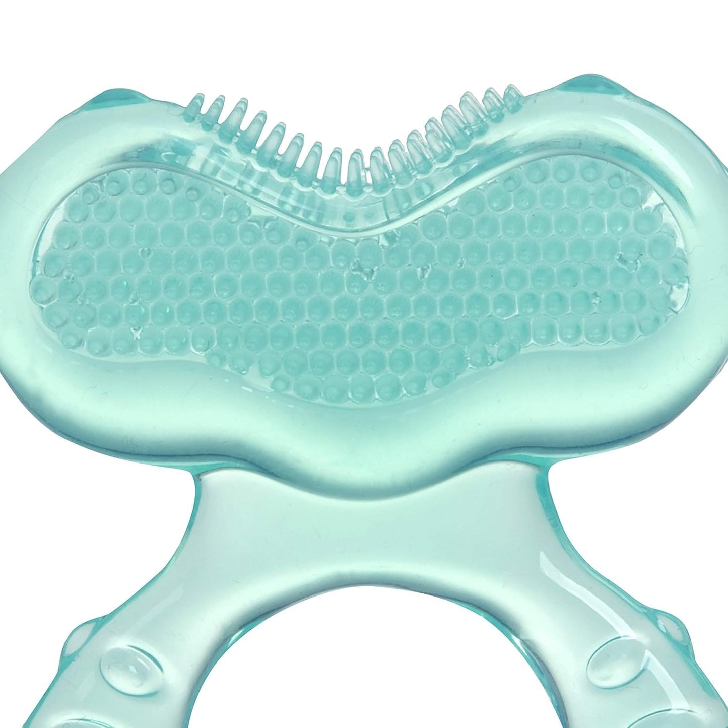 Nuby Silicone Teethe-Eez Teether With Bristles, Includes Hygienic Case, Aqua (Pack Of 1)