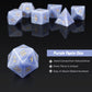 Stone Dice Set D&D, DNDND 7 PCS DND Dice with Gorgeous Gift Case for Dungeons and Dragon Tabletop Game (Purple Agate)