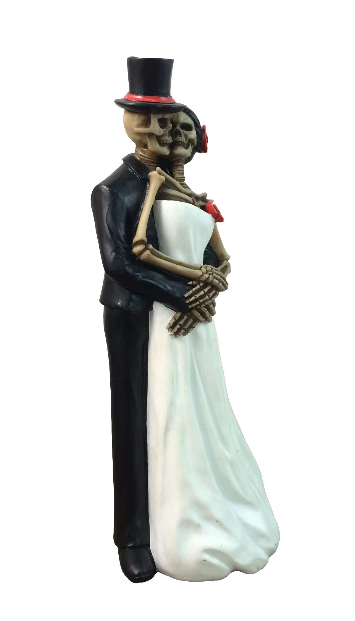 Dwk 8' Till Death Day Of The Dead Dia De Los Muertos Skeleton Couple Decorative Figurine Bride And Groom Mini Statue Wedding Cake Topper