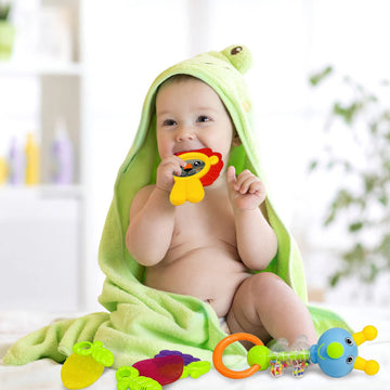 Aiviai Baby Toys 0-6 Months Infant Toys 0-3 Months Infant Rattles Baby Rattle Teether Toy Set With Storage Box Musical Rattles For Newborn Boy Girl Gifts Set With Baby'S First Rattle Teether (11Pcs)