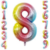 Goer Rainbow Foil Balloons Number 8,Huge Number Balloons For 8Th 18Th 28Th 38Th 48Th Birthday Party Supplies Anniversary Decorations (3 Pcs,42 Inch,32 Inch,16Inch)