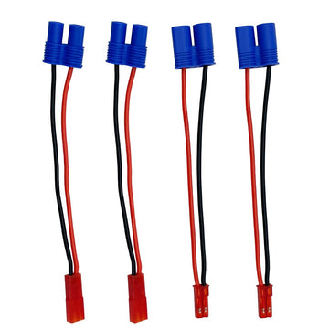 2pairs JST to EC3 Male Female Lipo Battery Connectors Adapter with 10cm 20awg Wire for RC FPV Racing Drone Multicopter Quadcopte