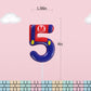 FAMGift Birthday Candle - Number 5 Wax Cake Topper, Blue Red Color, Cartoon Game Theme for Boys and Girls Party Decorations