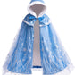 Purfeel Girls Princess Cape For Elsa Kids Warm Hooded Cloak Dress Up L 7-10Years