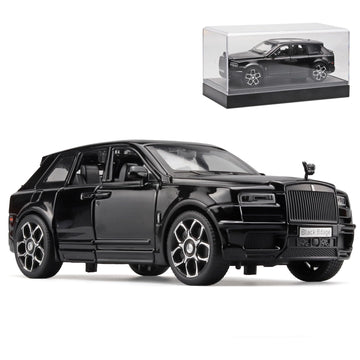 OANMYJJO 1:32 Rolls-Royce Cullinan Die Cast Metal Car Model, Black, Pull Back Toy with Light & Sound for Ages 3+