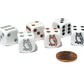 Koplow Games Set of 6 Owl 16mm Dice - 2 Each of White with Black, Brown, and Gray Pips