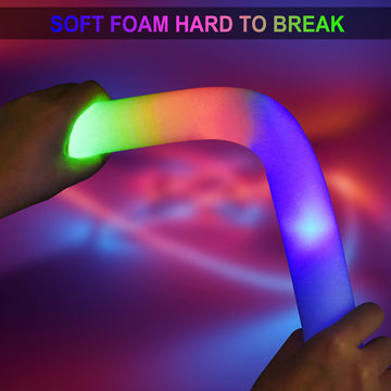 Lifbetter 30 Pcs Foam Glow Sticks Bulk,Led Glow Sticks With 3 Modes Colorful Flashing,Long Life Battery Glow In The Dark Party Supplies For Weddings,Parties,Festivals,Sporting Events