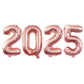 Goer 2025 Foil Number Balloons For 2025 New Year Eve Festival Party Supplies Graduation Decorations (Rose Gold,16 Inch)
