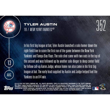 Mlb Topps Now Card 436 Ny Yankees Tyler Austin Call-Up Trading Card