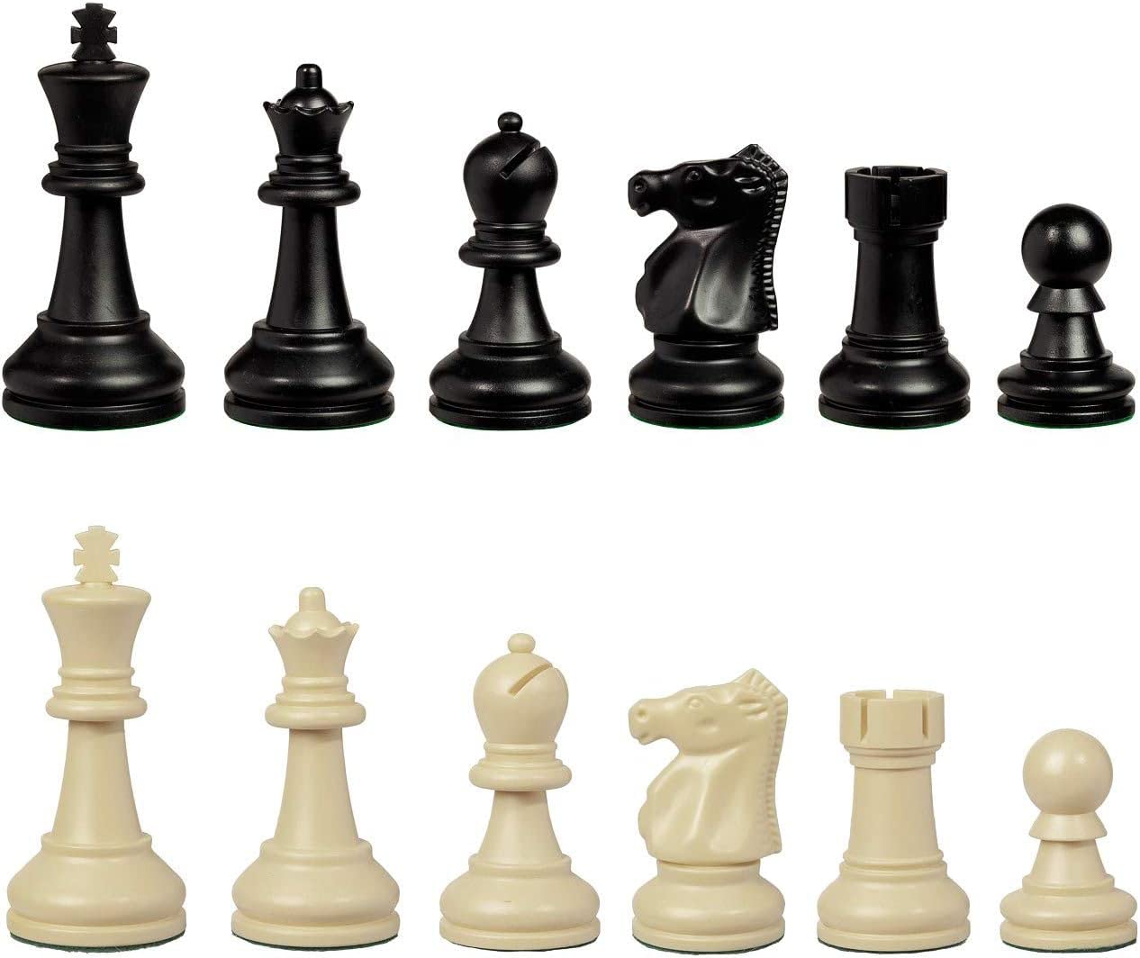 WE Games Bobby Fischer Ultimate Chess Set - Staunton Plastic, Triple Weighted, Extra Queens, Black, Model 04-4037