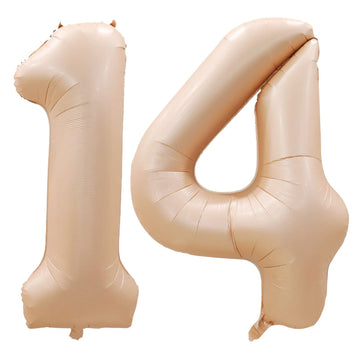 Goer Number 14 Balloons For 14Th Birthday Sweet 14 Party Decorations,42 Inch Jumbo Foil Helium 41 Balloons For 41St Birthday Party Decoration (Caramel)