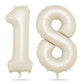 Biapian 40 Inch Cream Number 18 Balloon, 18Th Birthday Balloons, Big Digital 18 Or 81 Beige White Giant 18 Foil Balloon Helium F