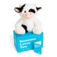 Sendafriend Cooper The Cow Stuffed Animal Care Package, Someone Loves You Box, Great Gift For Any Reason (Happy Birthday Notecar