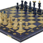 Beautiful Handcrafted Wooden Chess Set With Wooden Board And Handcrafted Chess Pieces - Gift Idea Products (16' (40 Cm) Blue)