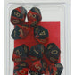 Chessex Chx26233 D10 Gemini Dice, Black-Red - Gold 10 Ct. Pack Of 2