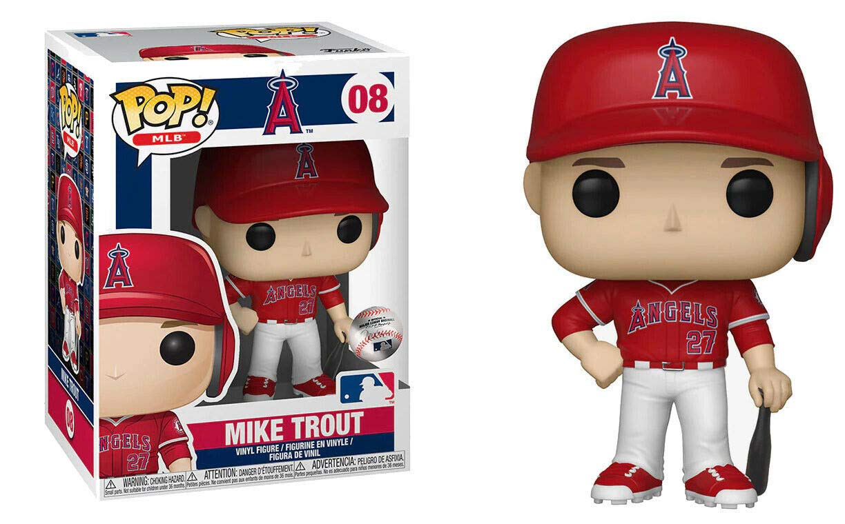 Pop! Sports Mlb Los Angeles Angels, Mike Trout Away Jersey Action Figure (Bundled With Pop Box Protector To Protect Display Box)