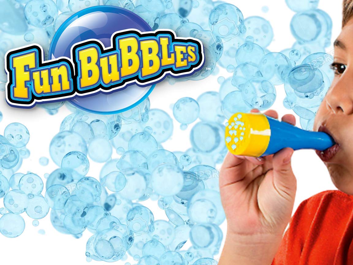 Ja-Ru Mini Handheld Bubble Blower With Non Toxic Bubble Solution | Touchable Bubbles For Kids | Stress Relief Fidget Toy | Bubble Party Favors For Kids (3 Pack) 1508-3A