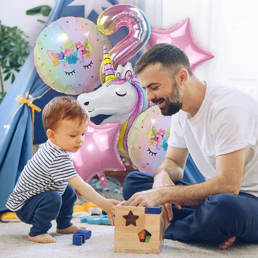 Duile Unicorn Balloons Unicorn Birthday Party Decorations For Girls Foil Balloons Set Macaron And Rainbow Balloon Wedding Baby S