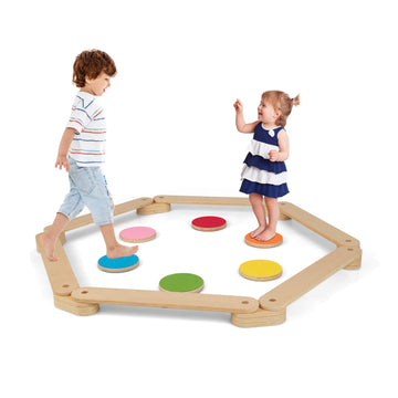 Infans Wooden Balance Beam For Kids Toddler, Stepping Stones, 12 Piece Obstacle Course For Playroom Indoor Outdoor, Gymnastics M